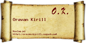 Oravan Kirill névjegykártya